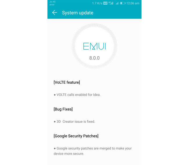 Honor 8 Pro April 2018 Security Patch Update India Honor 8 Pro April 2018 Security Patch Update India
