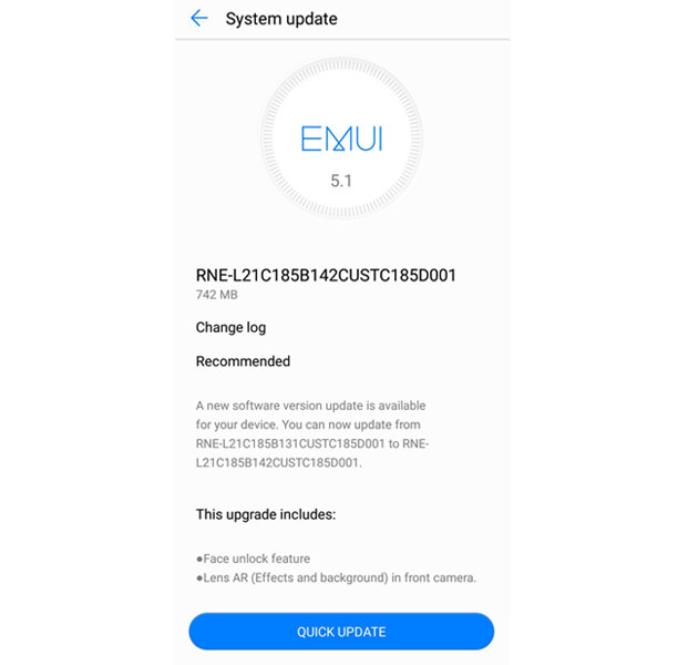 Huawei Mate 10 Lite Face Unlock and Lens AR update