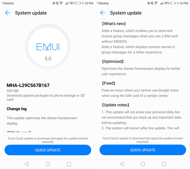 Huawei Mate 9 Software Update For USA