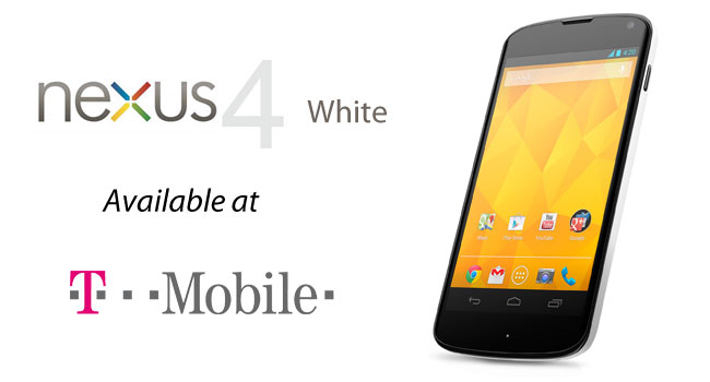 White version of LG Nexus 4 Available at T-Mobile