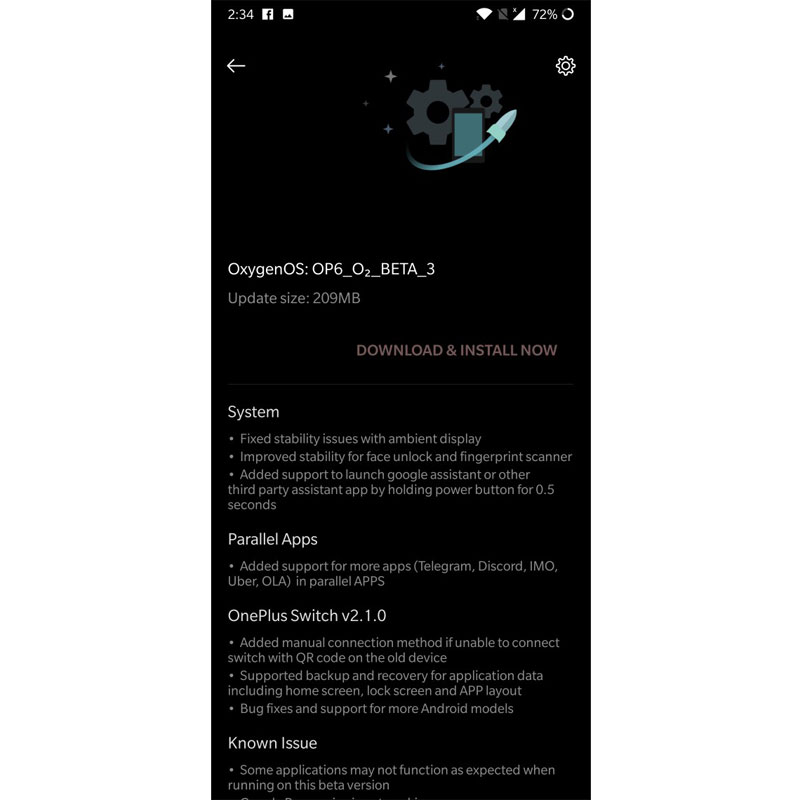 Open Beta 3 For OnePlus 6