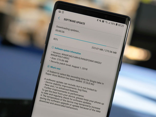 Samsung Galaxy Note 9 First Software Update