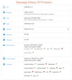 Samsung Galaxy O5 features revealed by GFXBench